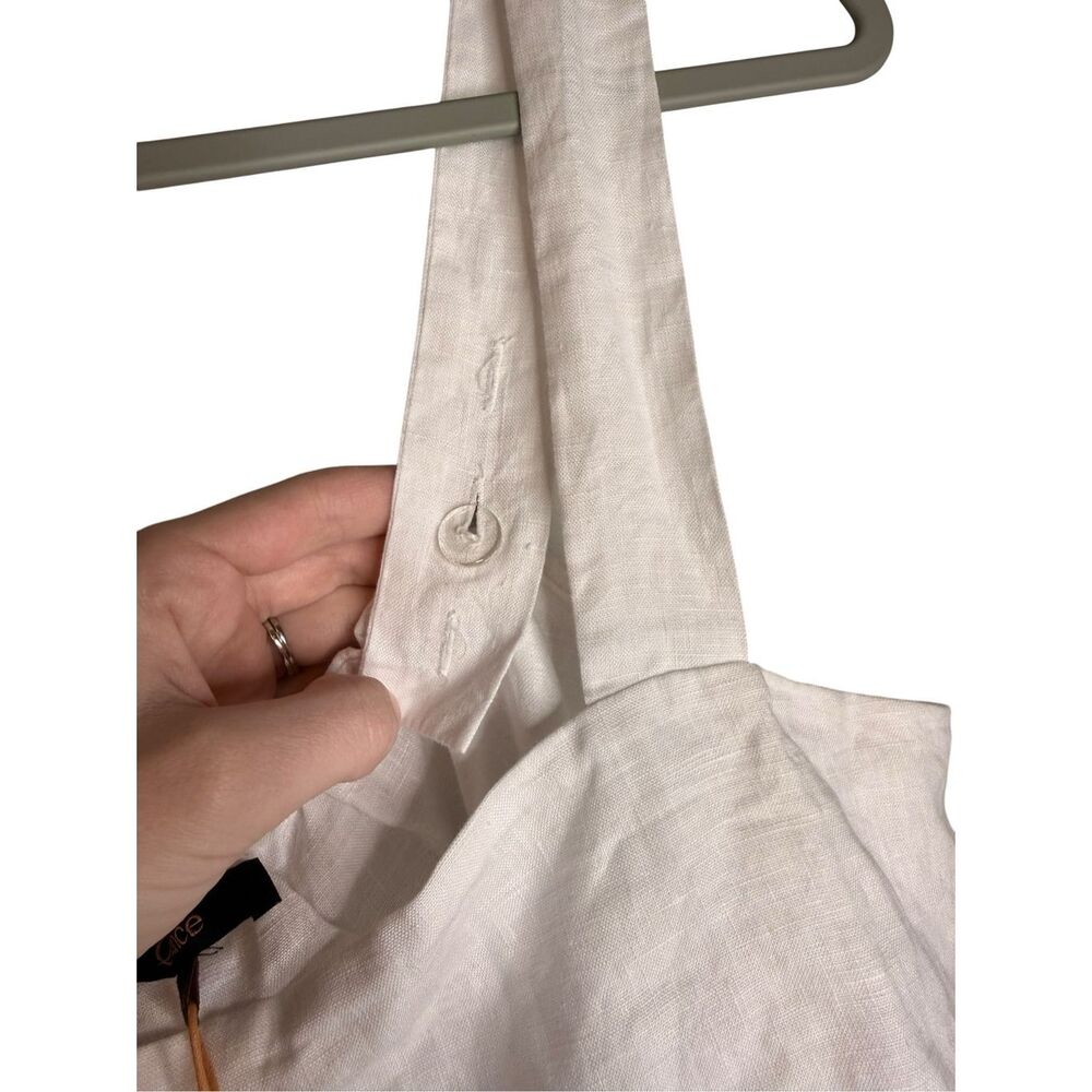 Quince Cream Linen-Look Layered Square-Neck Tank - Picture 6 of 10